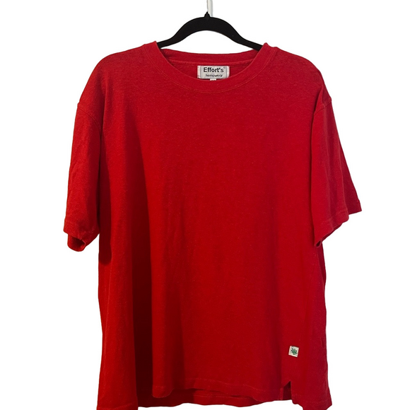 Efforts Hemp Classic Red T-Shirt Hemp & Cotton Blend Size: M - Picture 1 of 5